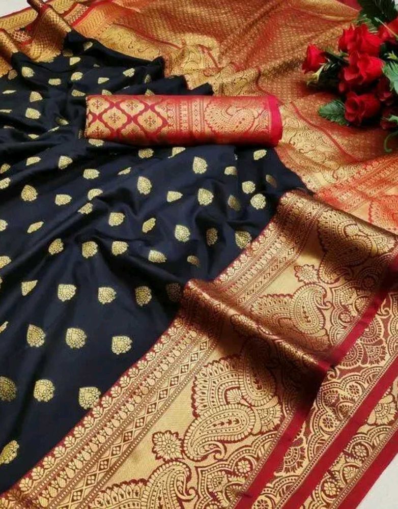 Beautiful Black Banarasi Saree (Only Sari)