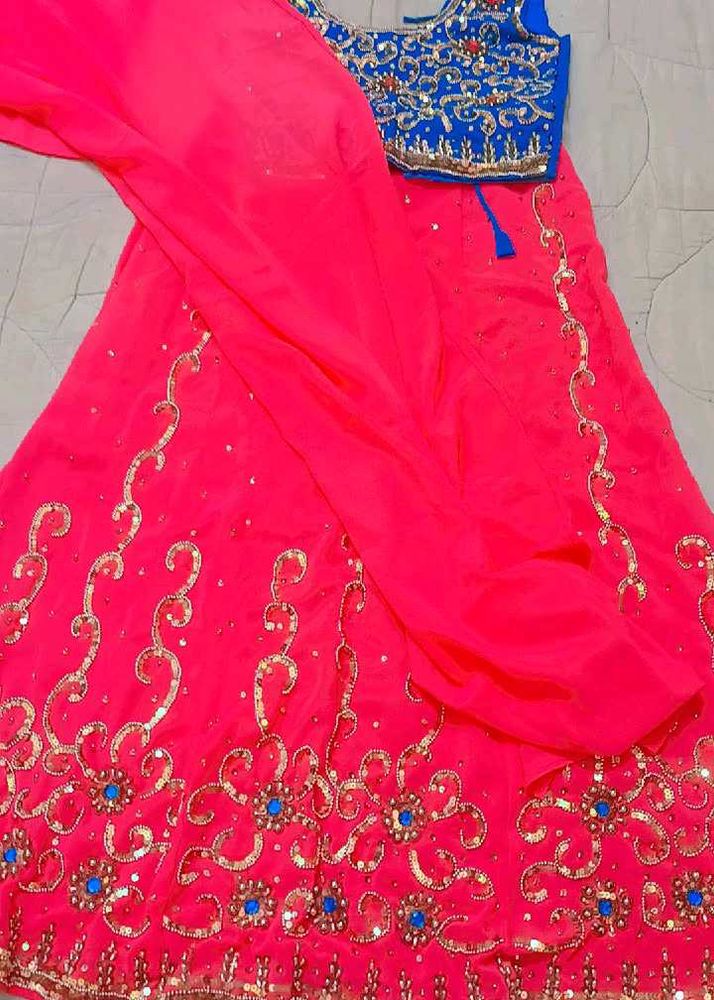 Bright Pink Lehenga Choli Set