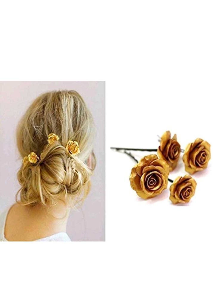 Rose Glitter Bun Pin