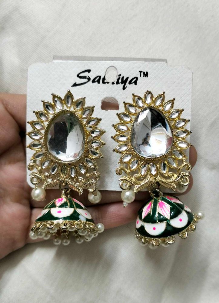 Dark Green Jhumke