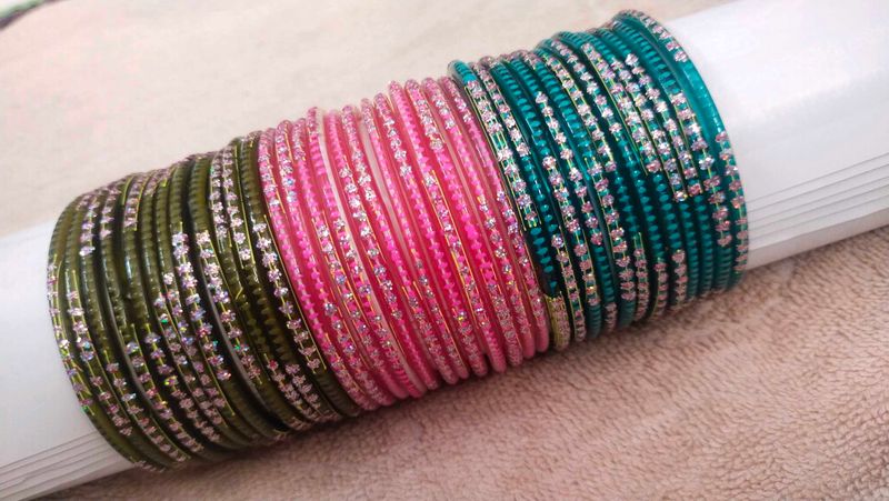 Glass Bangles Set Of 3