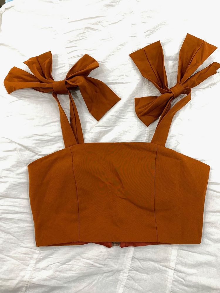 Cute Bow Tie Crop Top