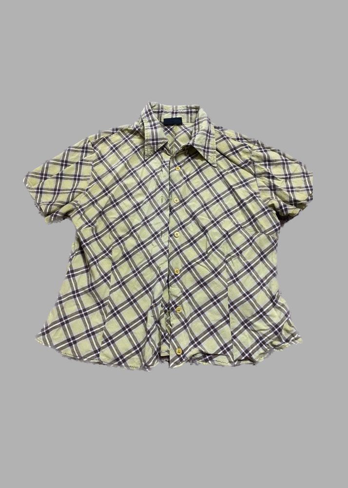 Y2k Half Sleeve Collared Shirt