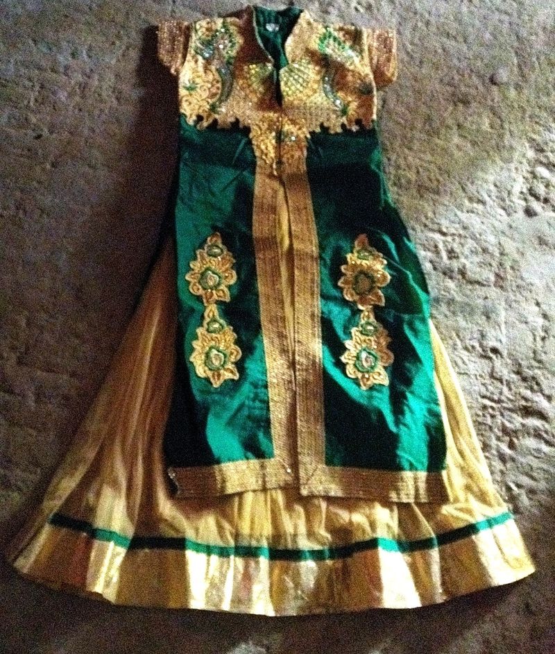Green and Cream Combination Ethnic Top Wear#fbls