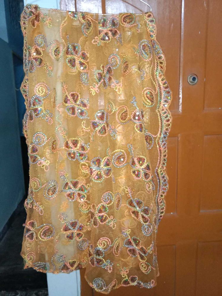 Orange Colour Festive Wear Suit with Dupatta