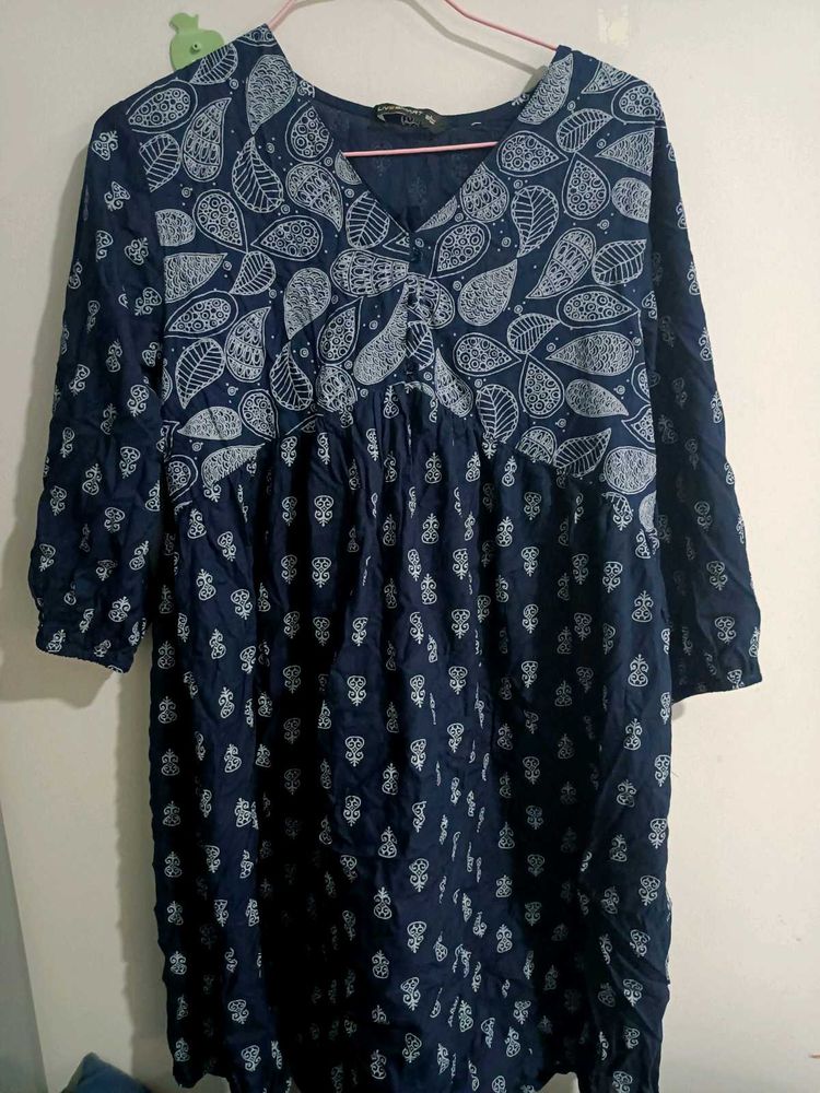 Blue Printed Dress