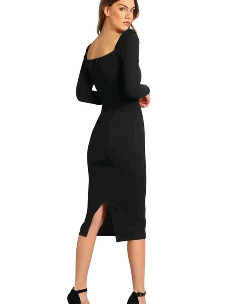 Elegant Black Midi Dress