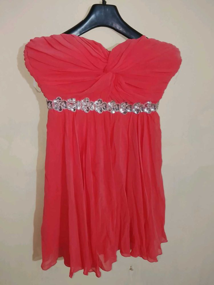 Coral Party Mini Dress