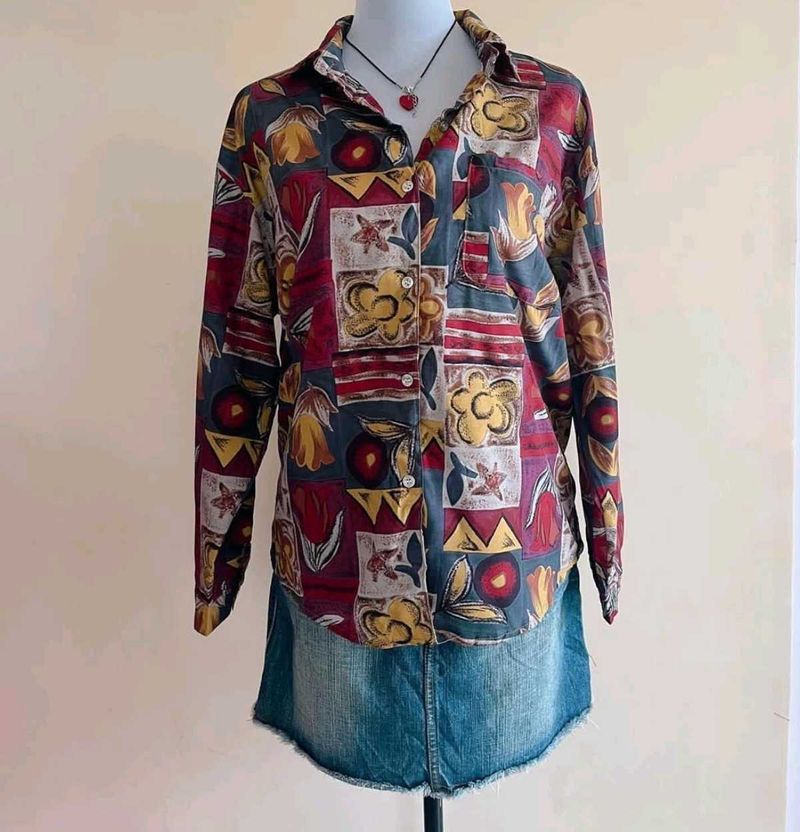 Vintage Floral Button-Down