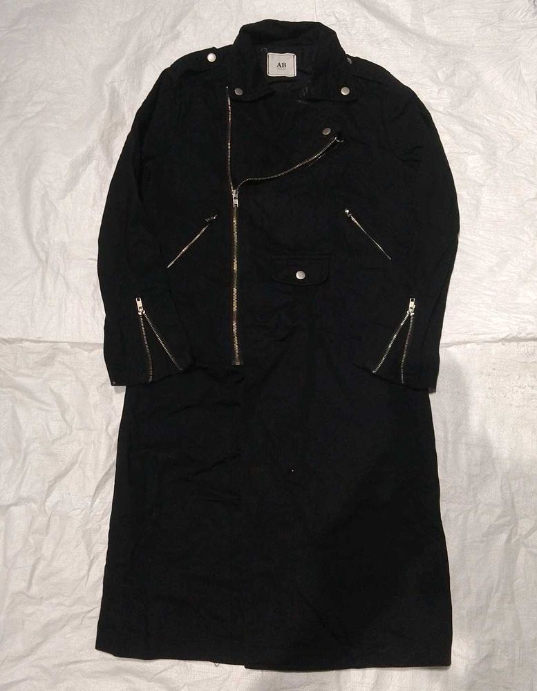 Black Moto Maxi Coat