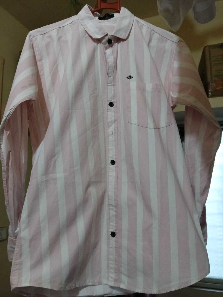 Striped Casual Shirt - Pink &amp; White