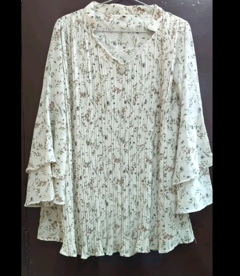 White Floral Tunic