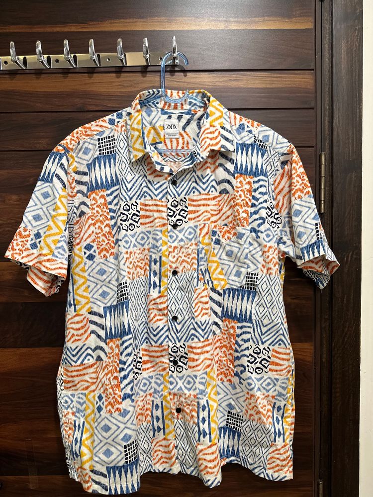 Print Over Size Shirt