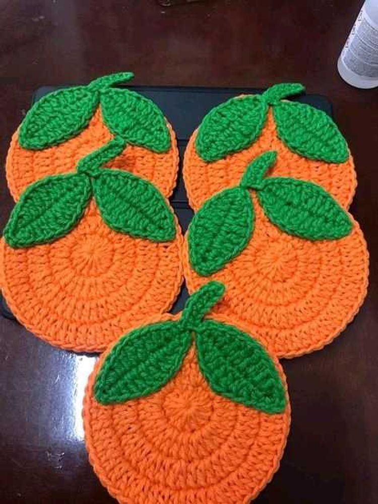 Crochet Orange Coaster