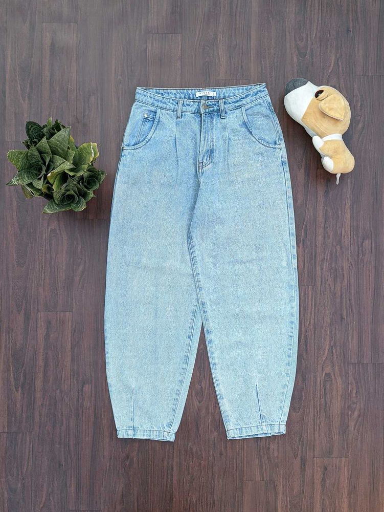 Light Wash Denim Balloon Jeans