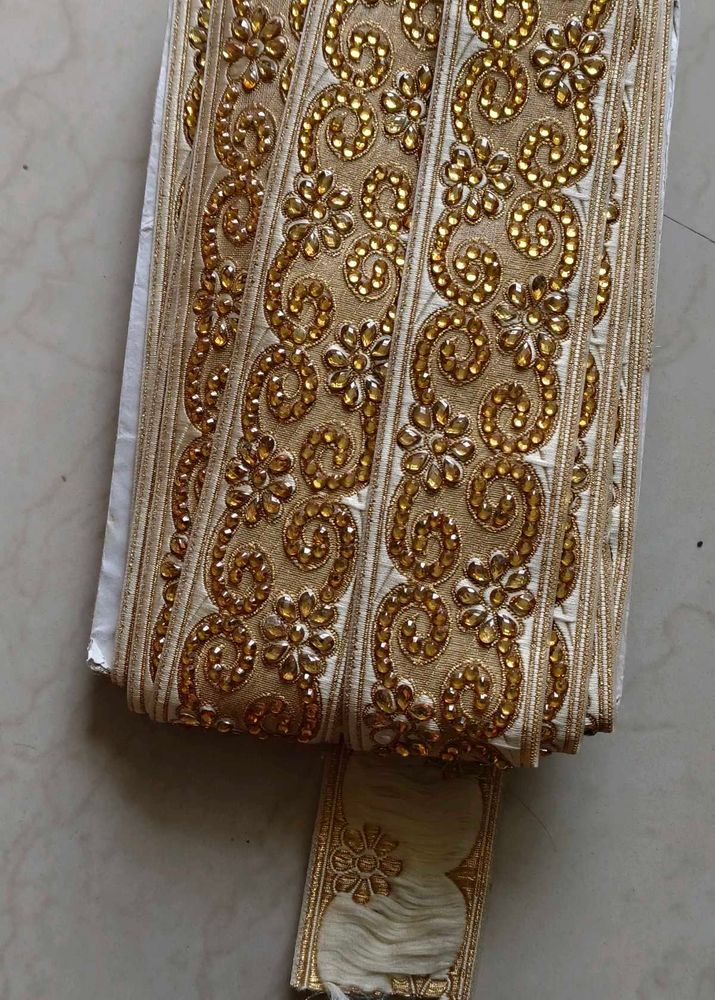Baige Color Stone Work Lace.