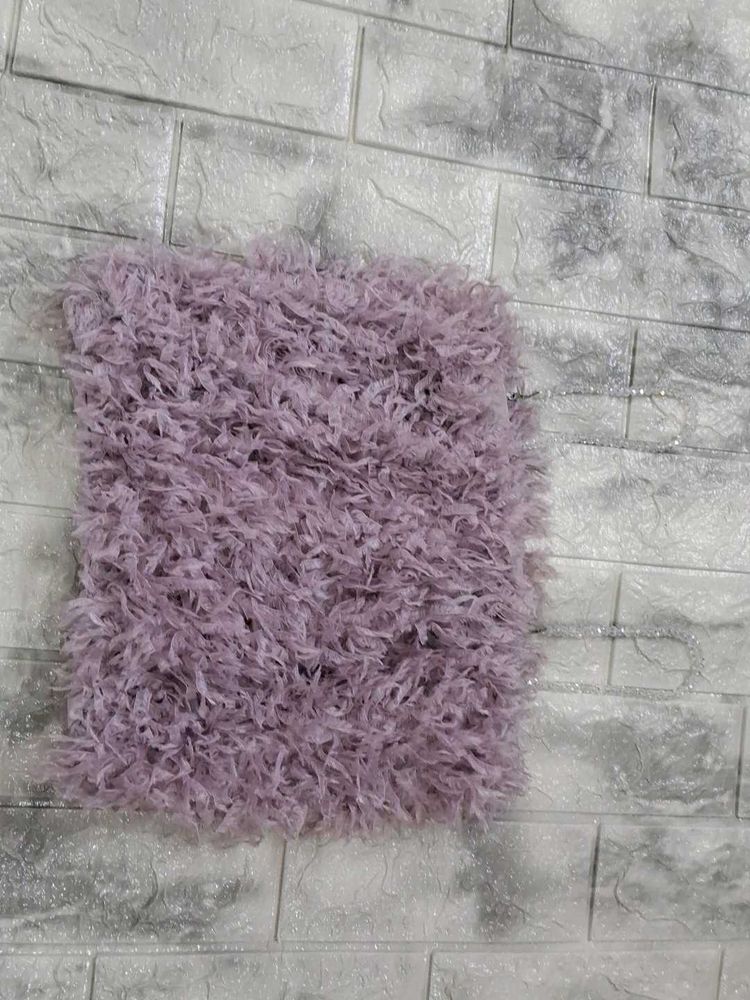 Pink furr crop top with embellished straps