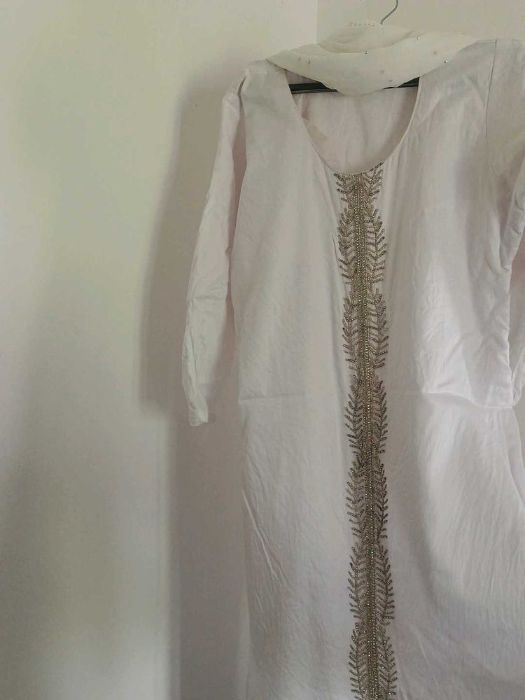White Churidar Set