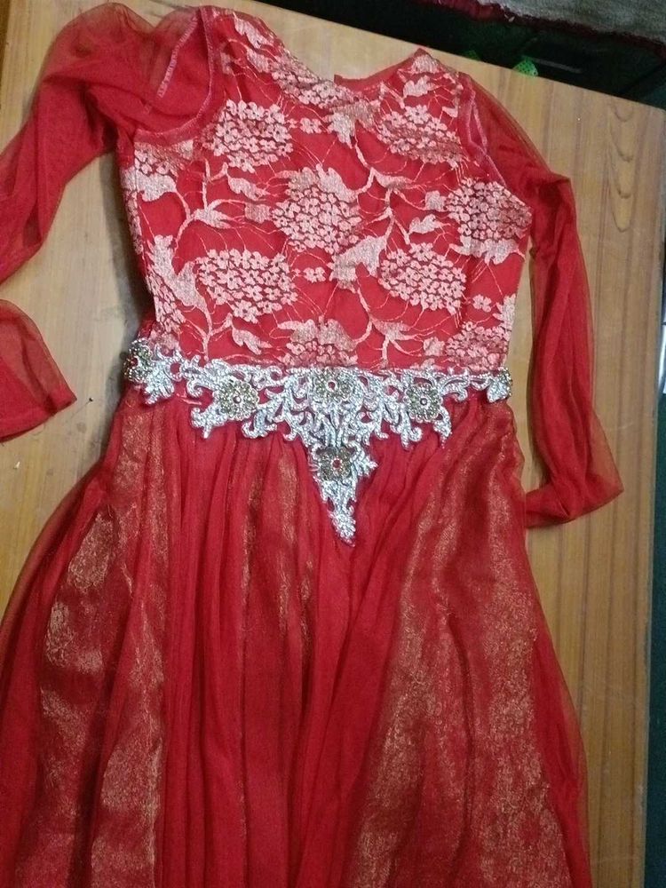 red long gown