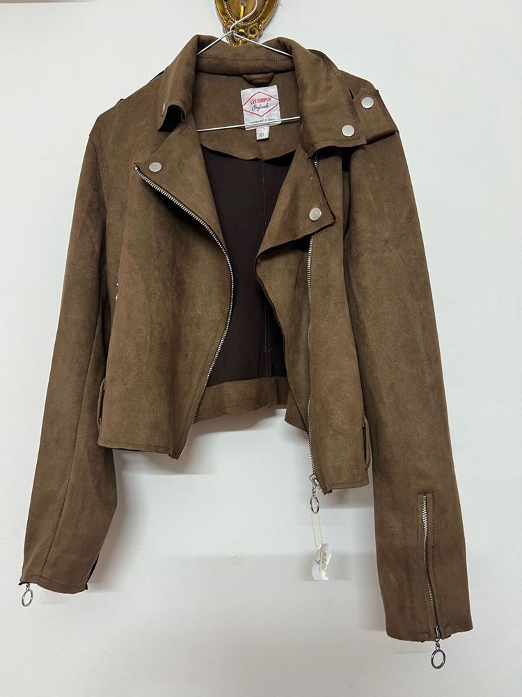 Lee Cooper Faux Suede Biker Jacket