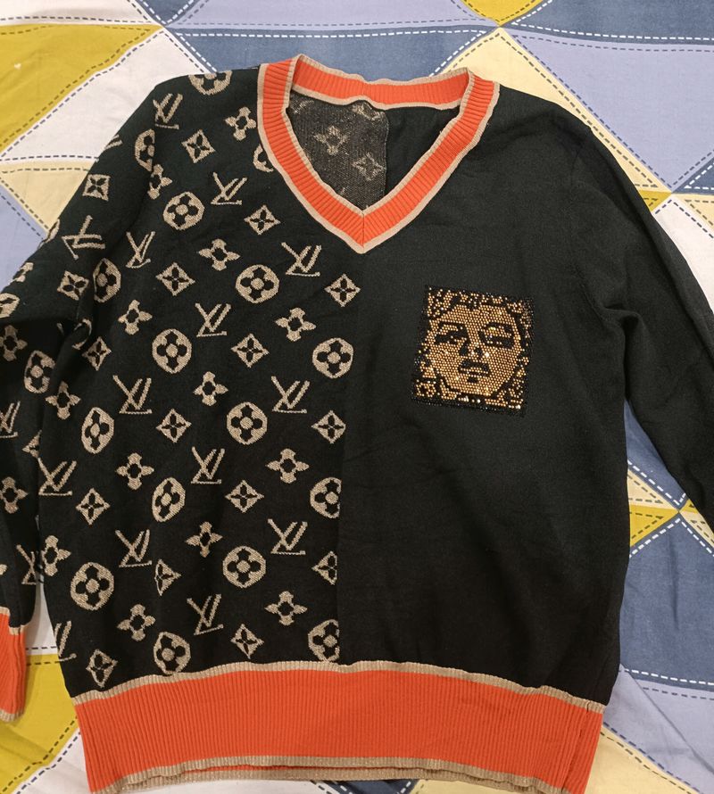 Women Louis Vuitton Printed Sweater