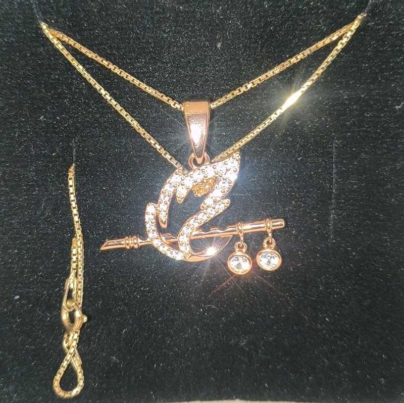Krishna&#39;s Flute Pendent with Chain