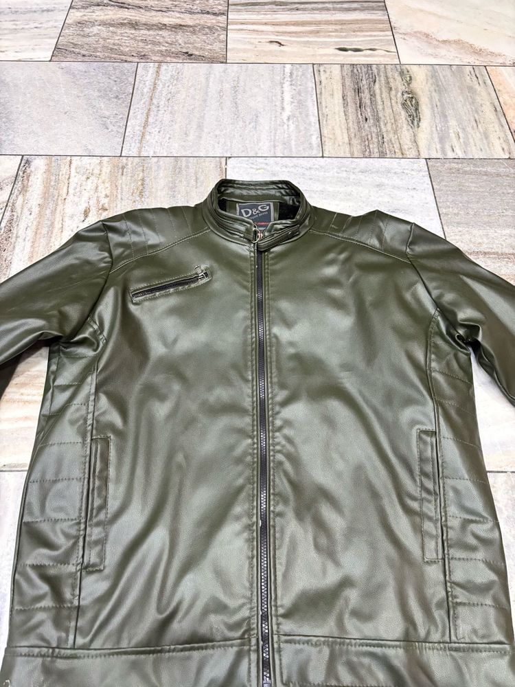 Olive Green Leather Jacket