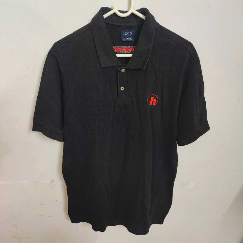 IZOD Male Solid Black Polo Shirt - Chest 34