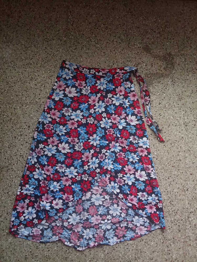 Floral Wrap Around Skirt