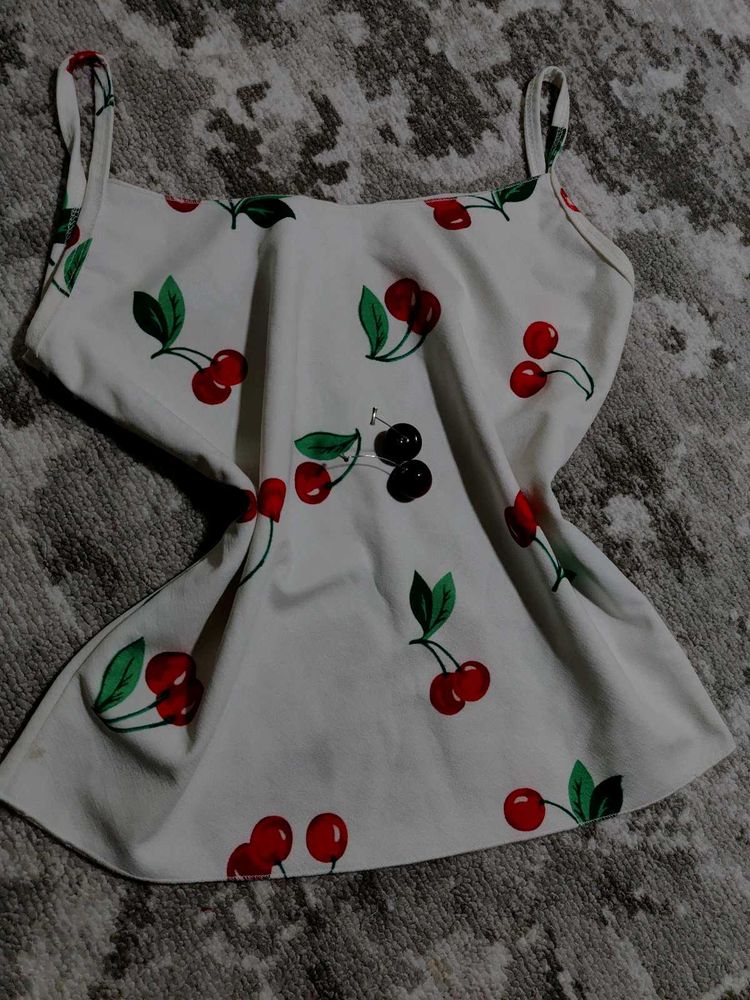 Cute Cherry Print Cami Top