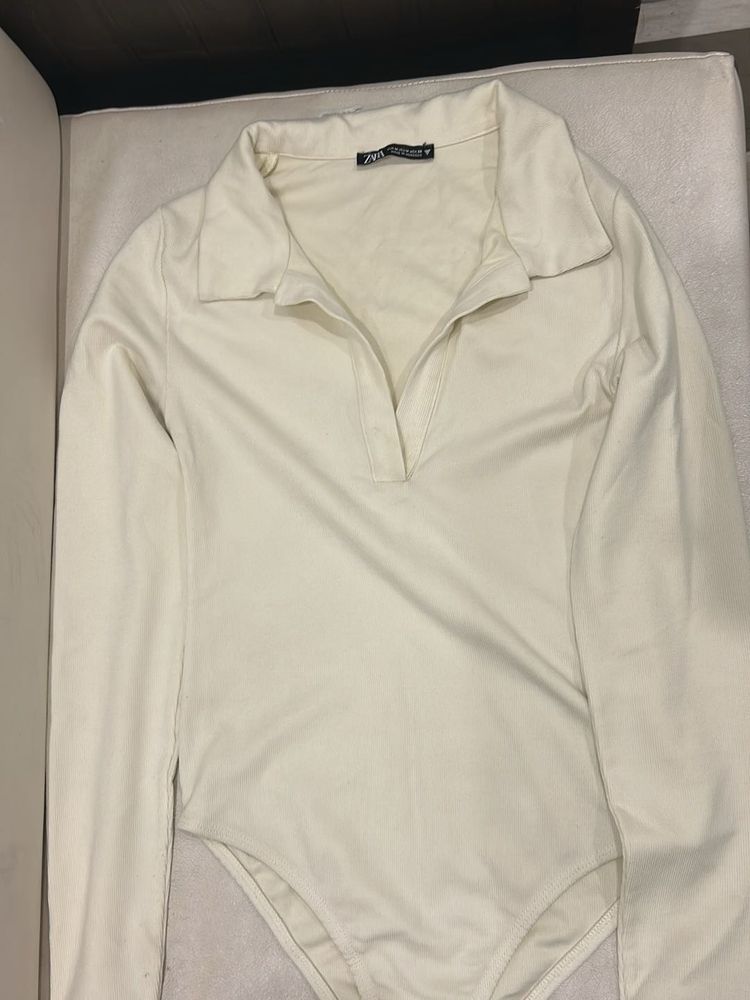 Zara Bodysuit - Long Sleeve, Collared