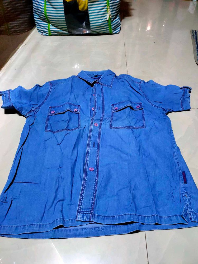 Denim Button-Up Shirt