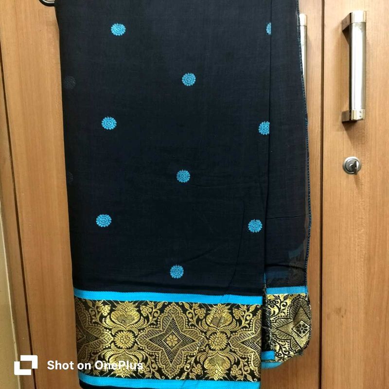Elegant Black rich Cotton Saree