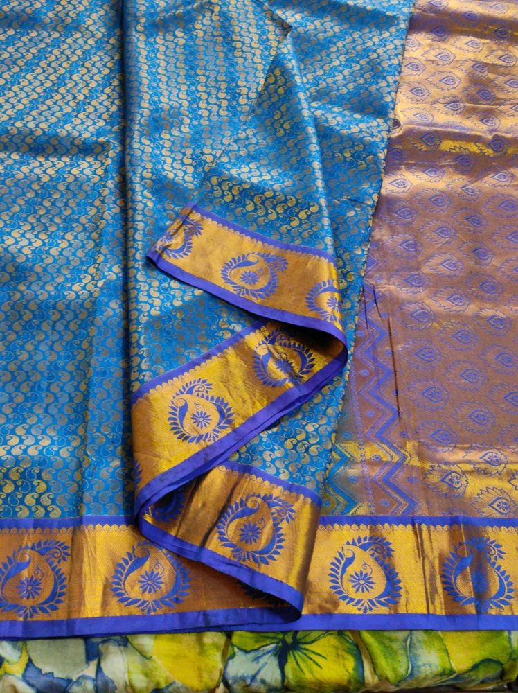 Blue &amp; Gold Saree