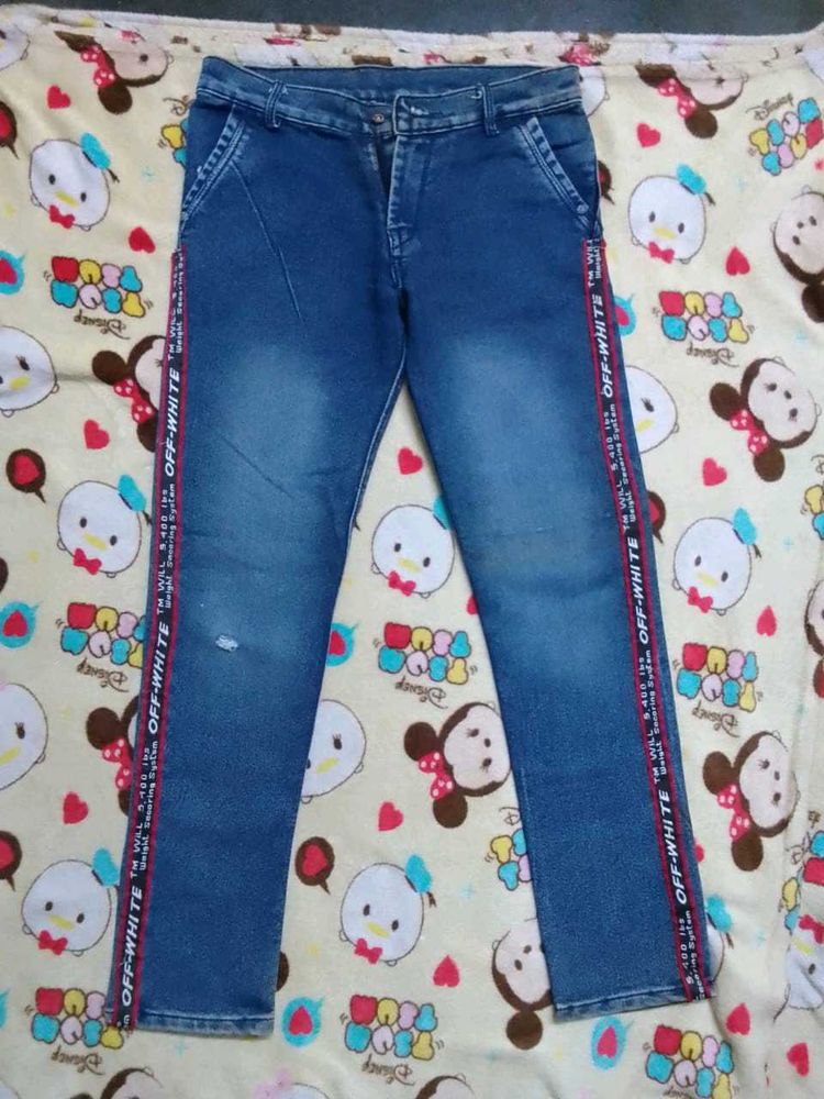 Off-White Striped Jeans