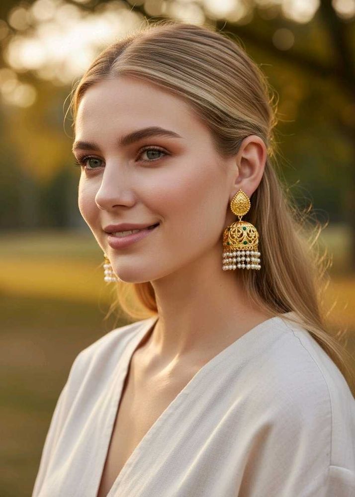Elegant Gold Jhumka Earrings