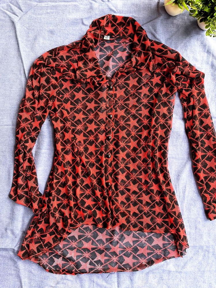 Printed Net Shirt