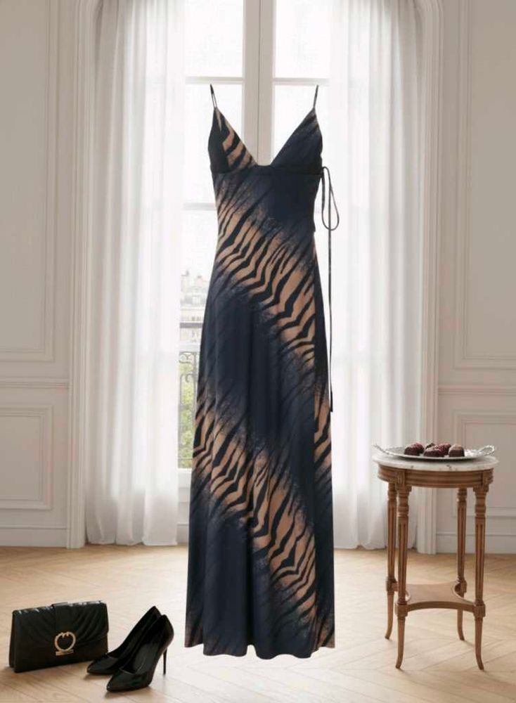 Stylish Zebra Print Maxi Dress