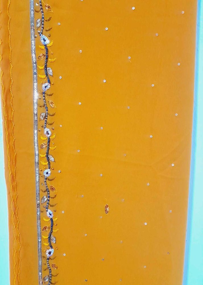 Mustard Embellished  Dupatta