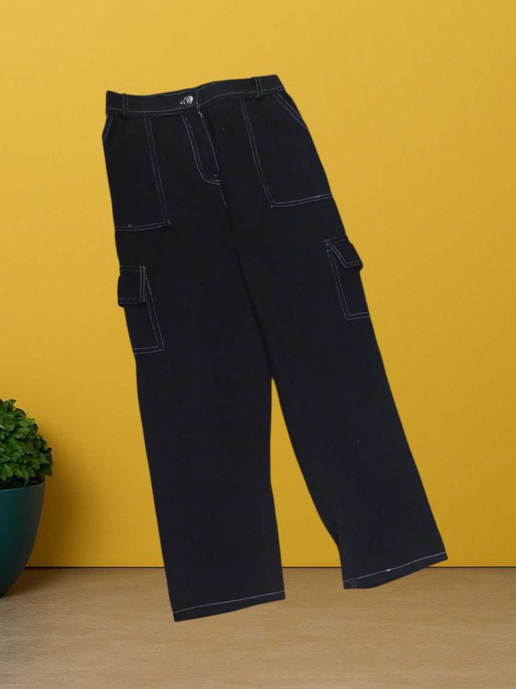N@94 Size-28 Black Cargo Pants