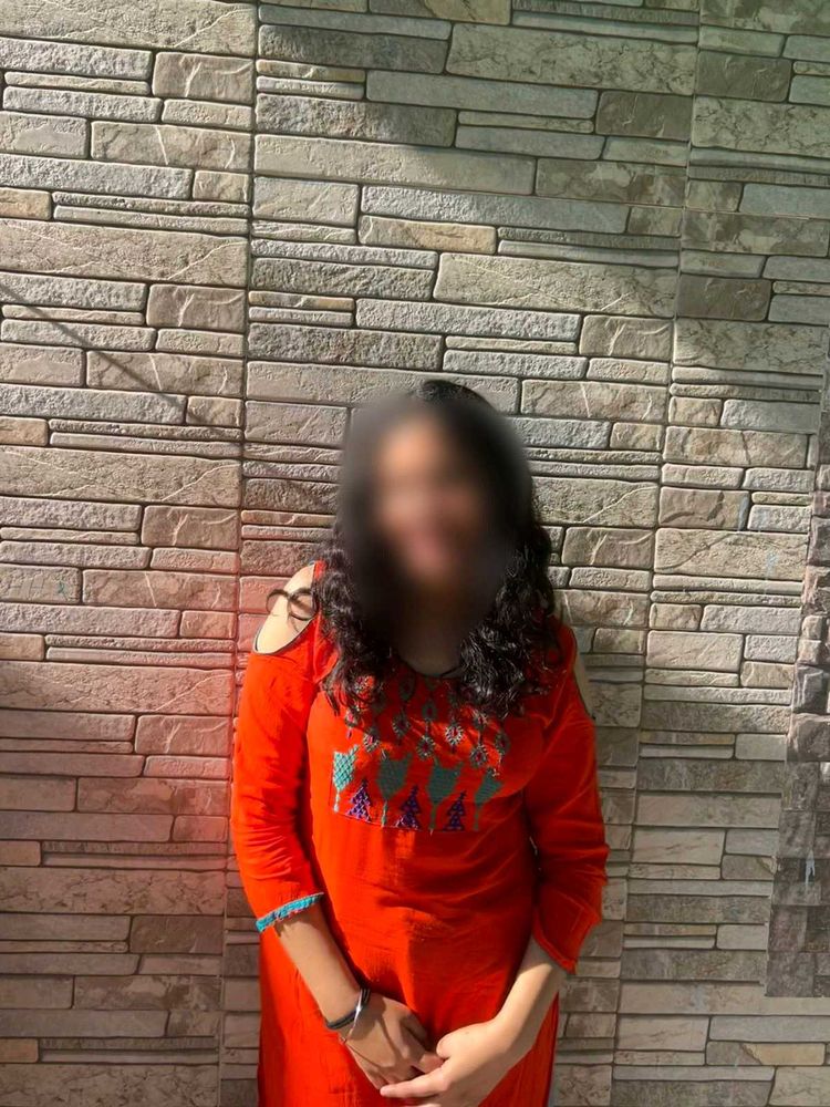 Elegant Orange Embroidered Kurta