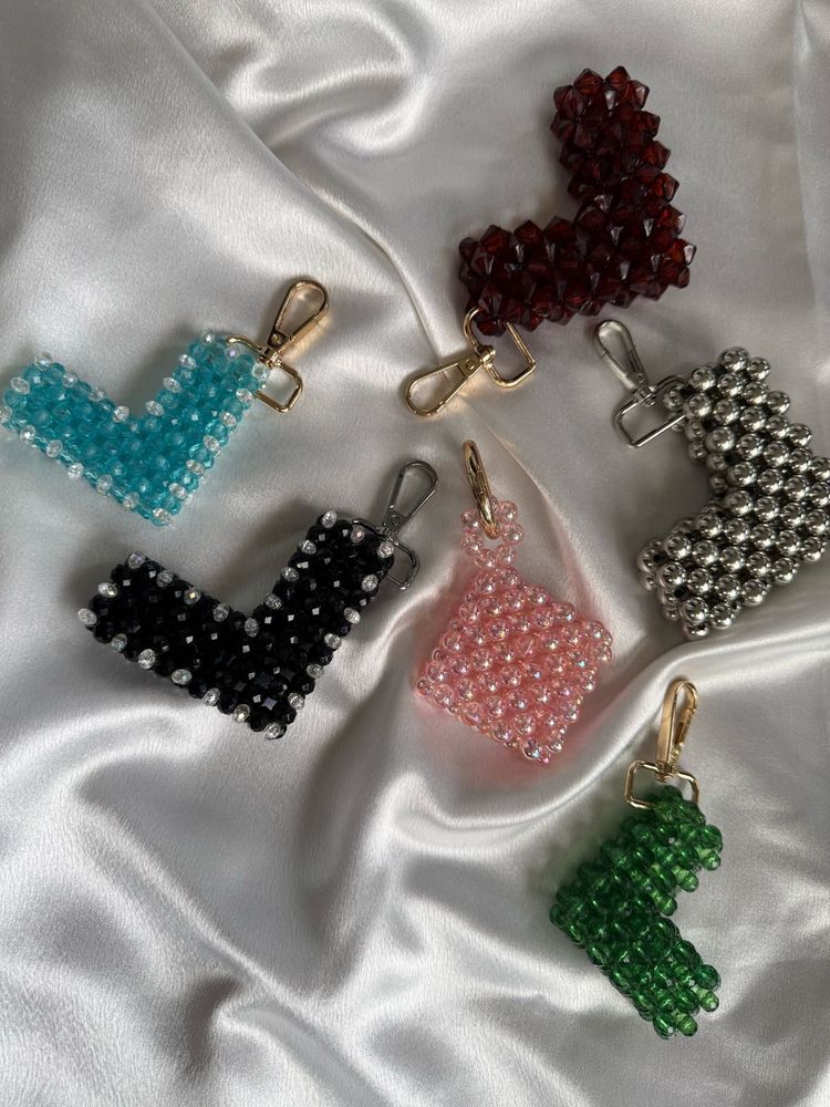 Beaded Heart Keychain