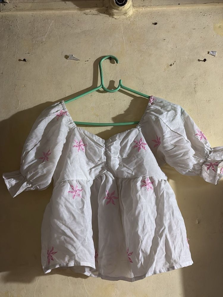 Floral White Top