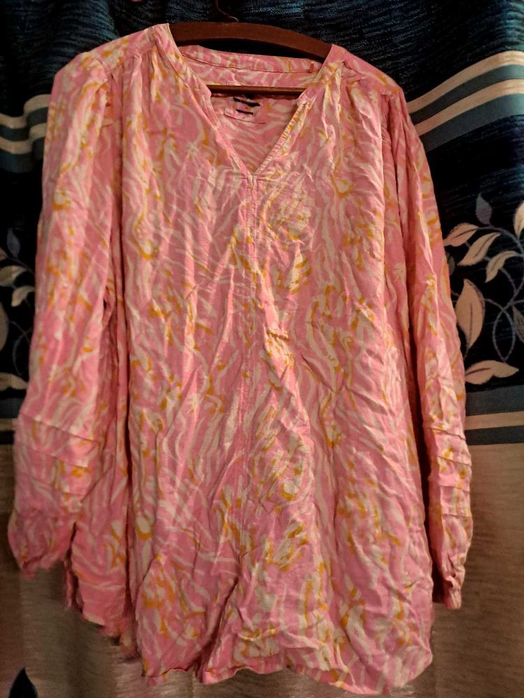 Pink Patterned Tunic Top