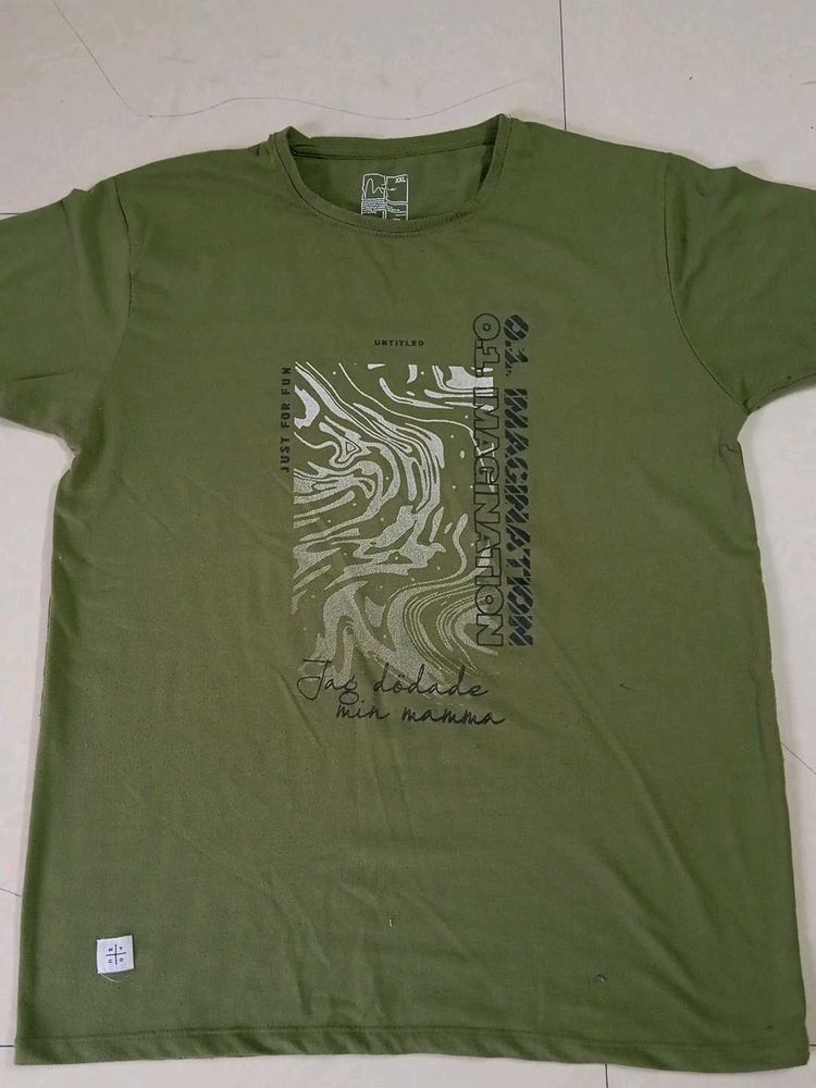 Olive Graphic Print Tee