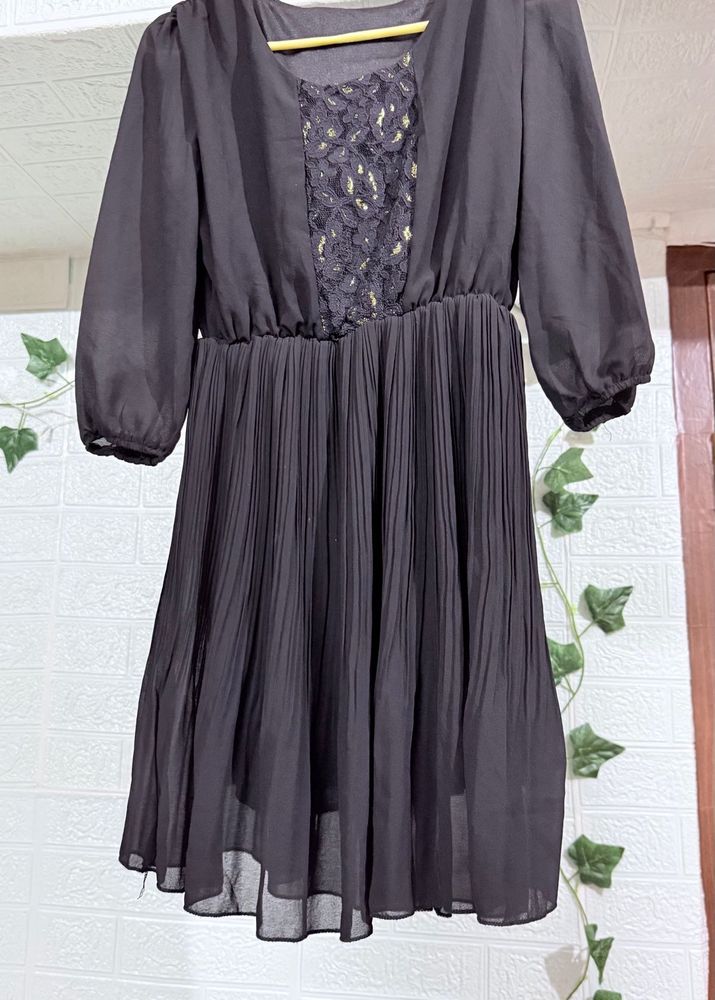Black Pleated Dress