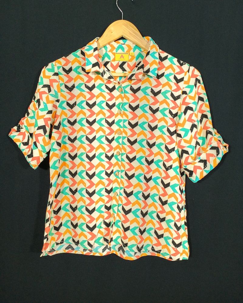 Funky Patterned Short Sleeve Shirt