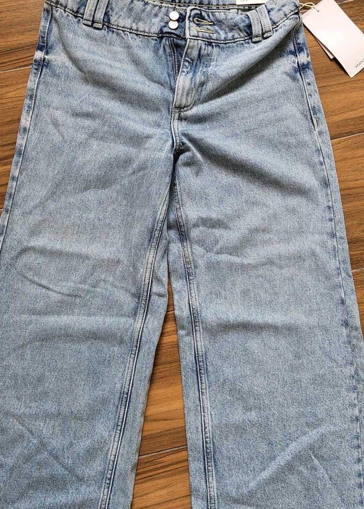 Brand New MANGO Mid Waist Blue Denim Jeans