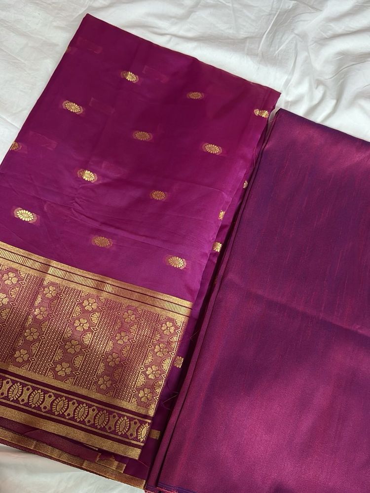 Purple banarasi Dress Material