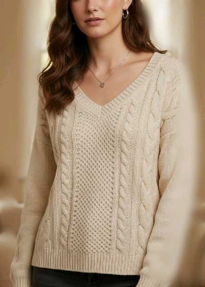 Cream Cable Knit Sweater